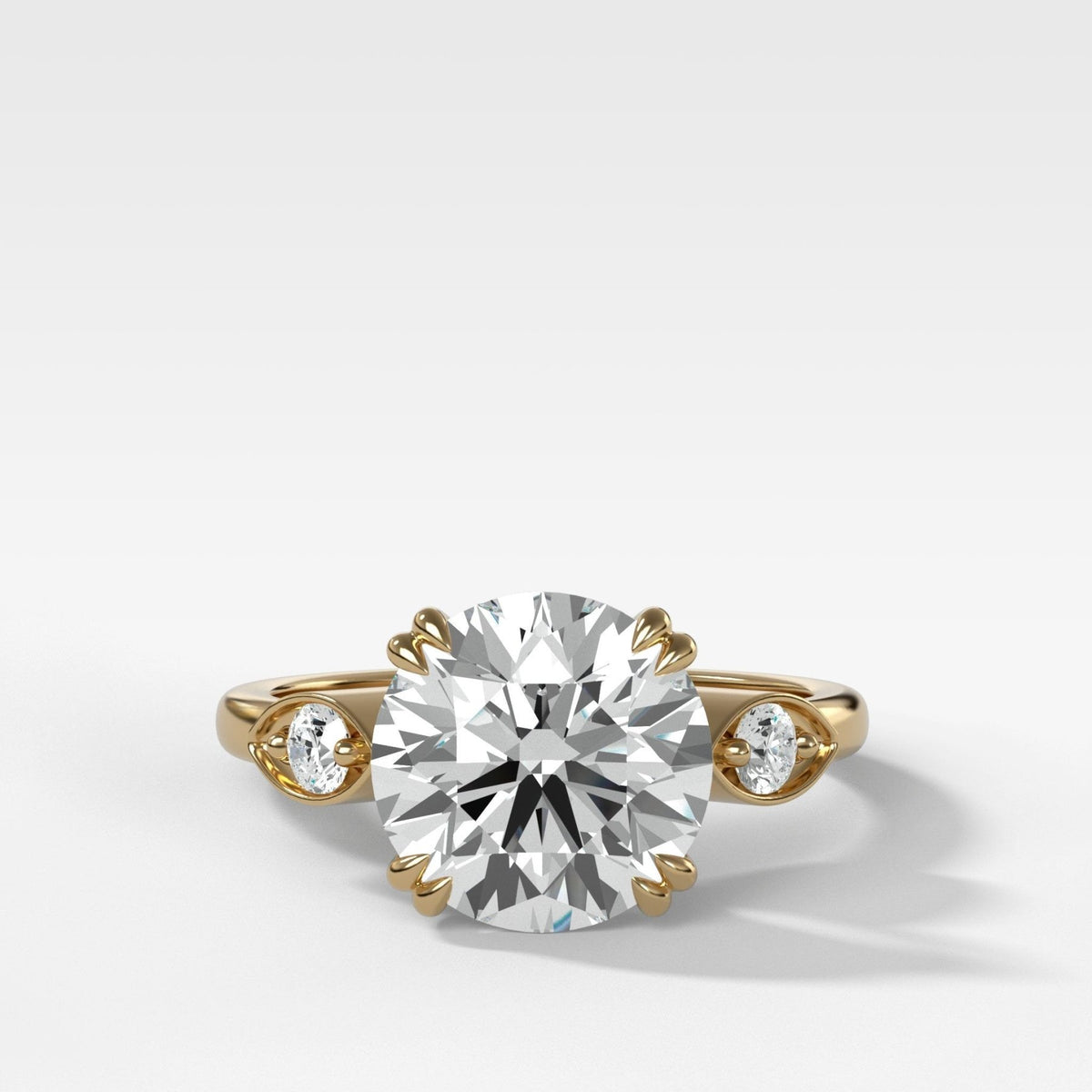 Vintage Ridge Shank Diamond Engagement Ring With Old Euro Cut Diamond - GOODSTONE