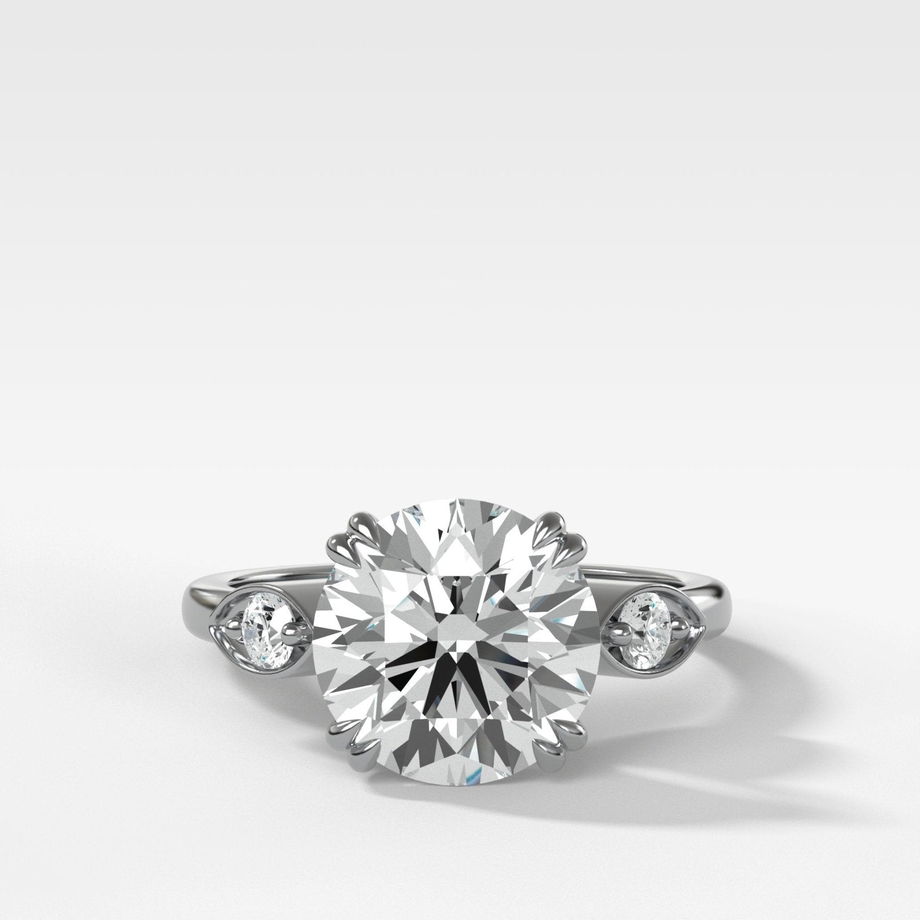 Vintage Ridge Shank Diamond Engagement Ring With Old Euro Cut Diamond - GOODSTONE
