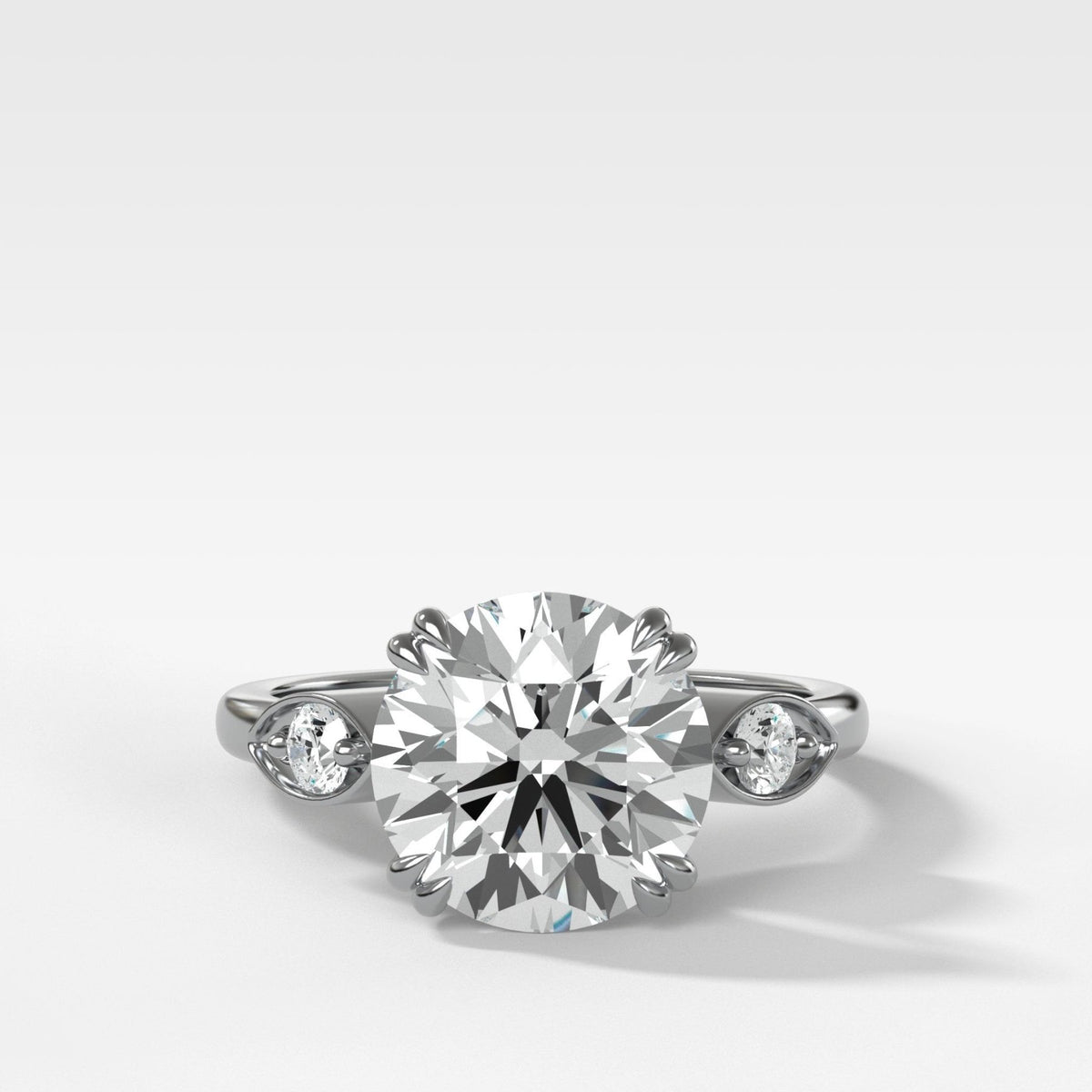 Vintage Ridge Shank Diamond Engagement Ring With Old Euro Cut Diamond - GOODSTONE