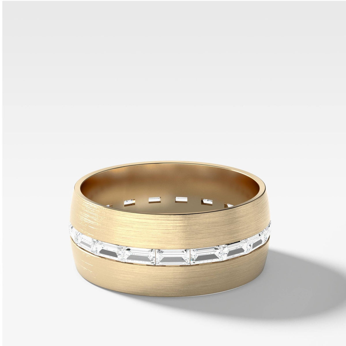 Wide Dome Diamond Baguette Eternity Band - GOODSTONE