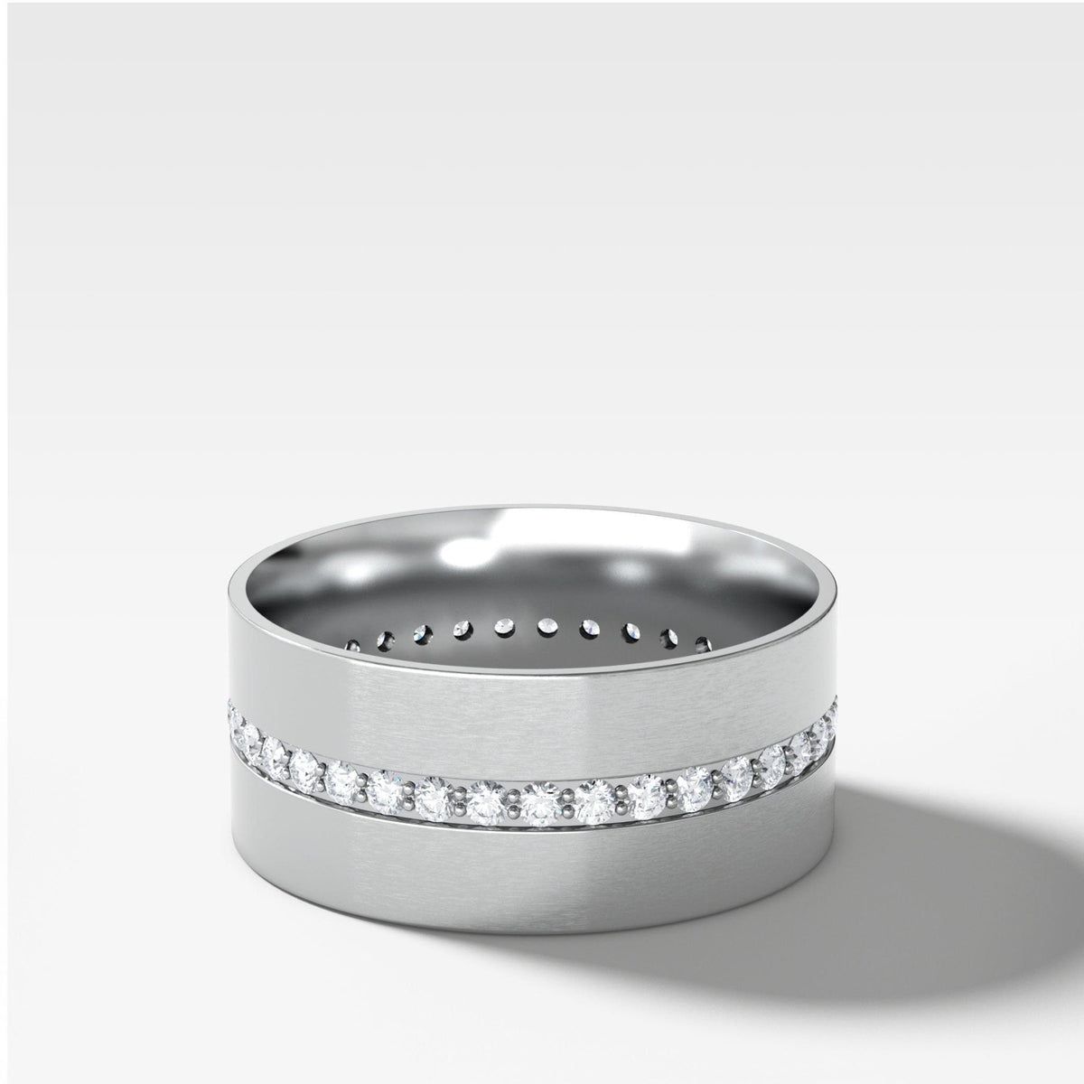 Wide Flat Diamond Pavé Eternity Band - GOODSTONE