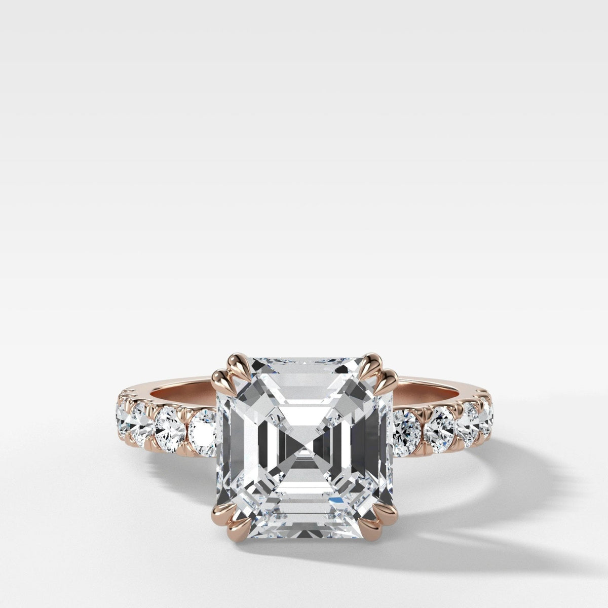 Zenith Engagement Ring With Asscher Cut Diamond - GOODSTONE