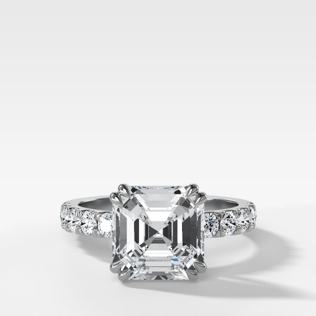 Zenith Engagement Ring With Asscher Cut Diamond - GOODSTONE