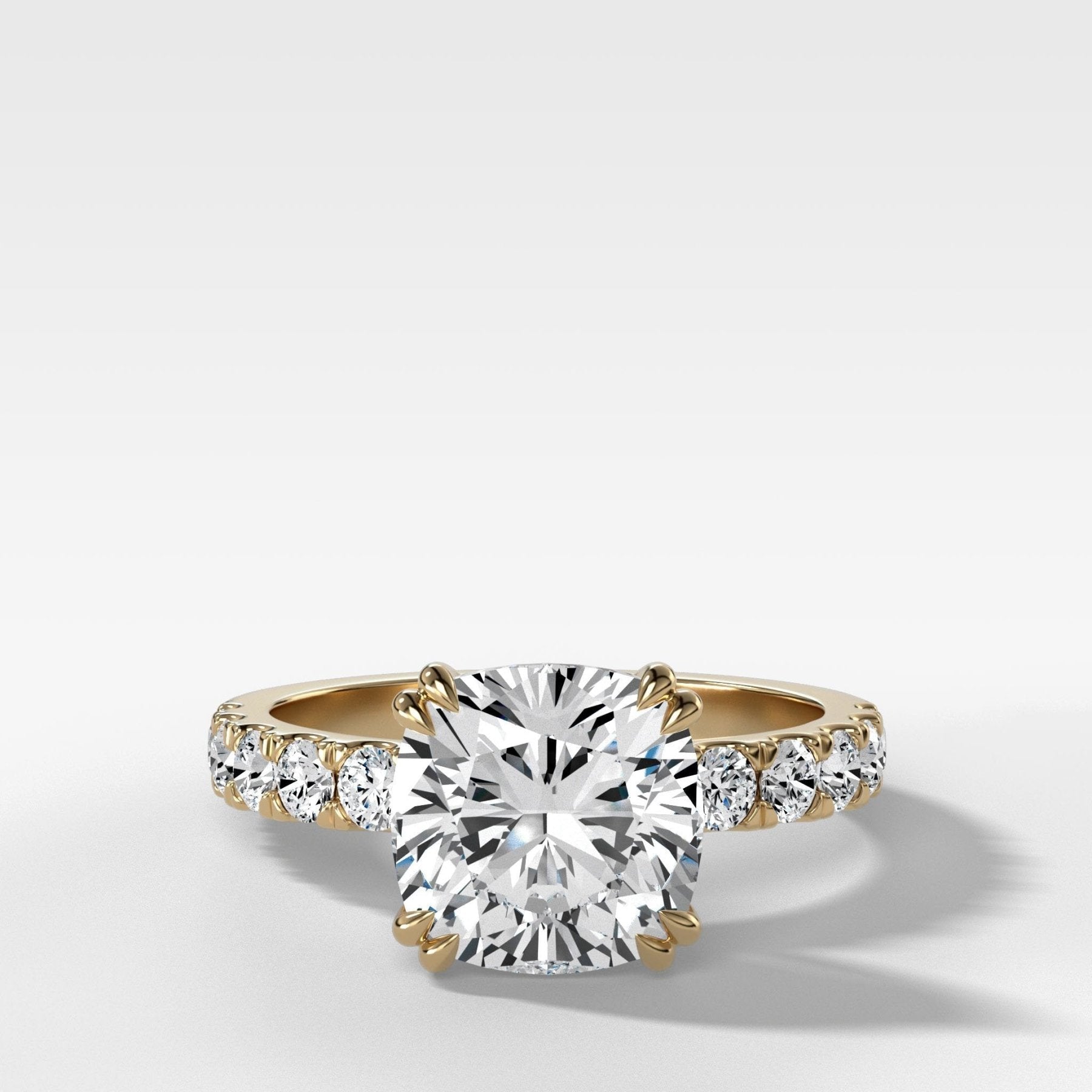 Zenith Engagement Ring With Cushion Cut Diamond - GOODSTONE
