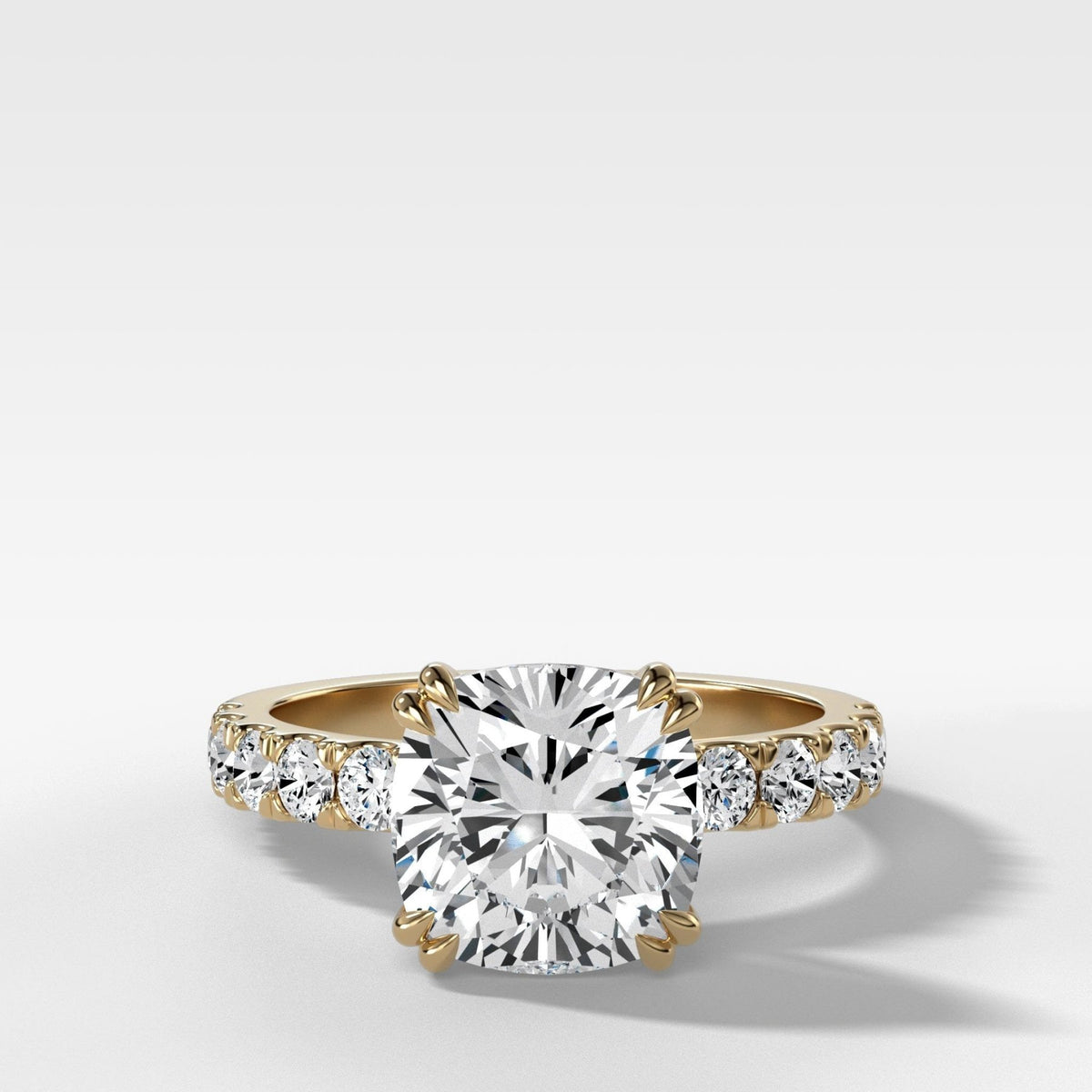 Zenith Engagement Ring With Cushion Cut Diamond - GOODSTONE