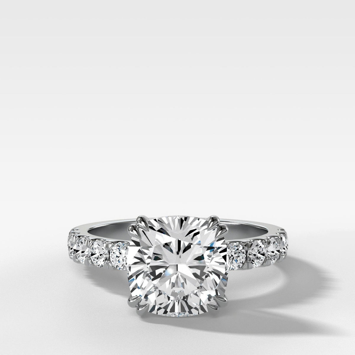 Zenith Engagement Ring With Cushion Cut Diamond - GOODSTONE