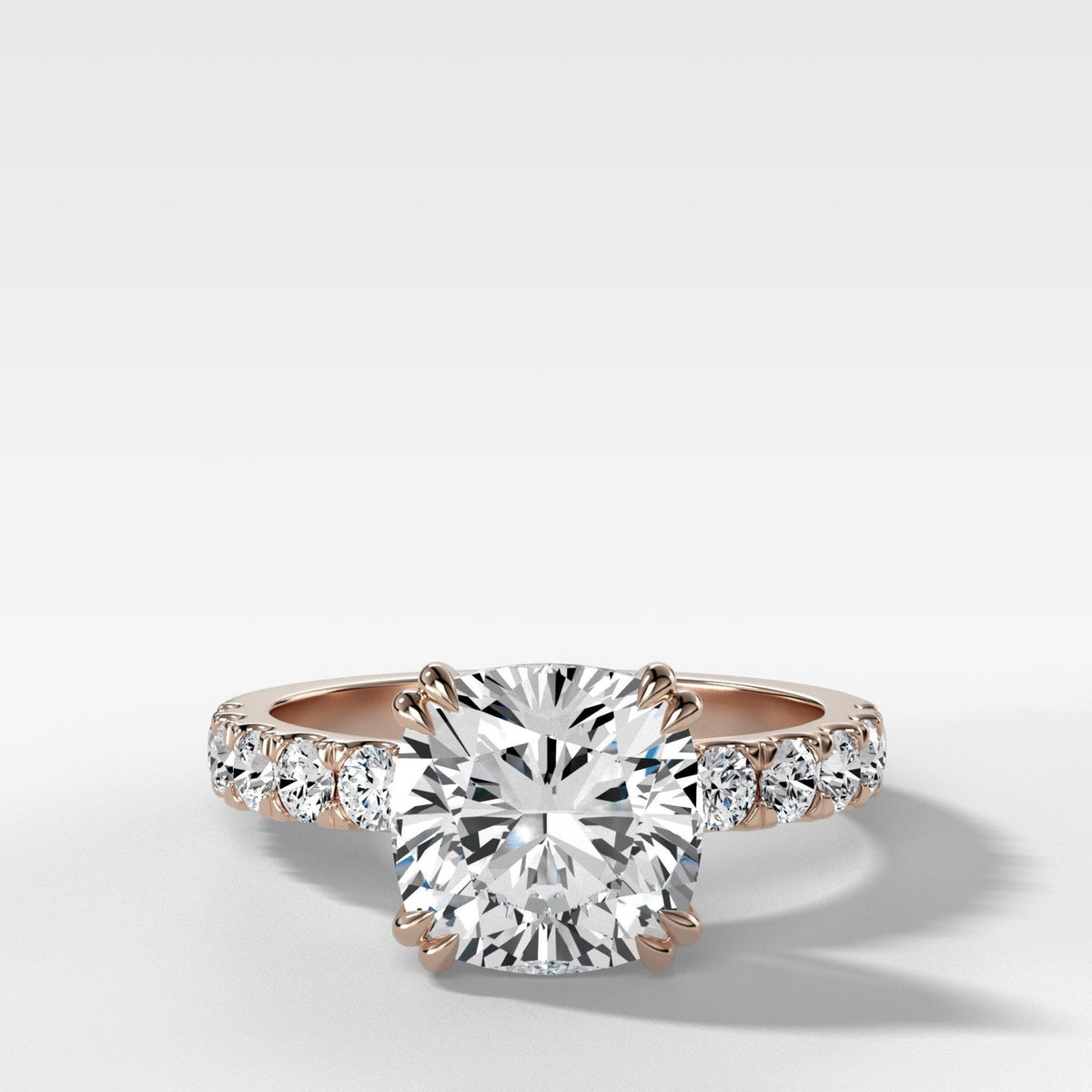 Zenith Engagement Ring With Cushion Cut Diamond - GOODSTONE