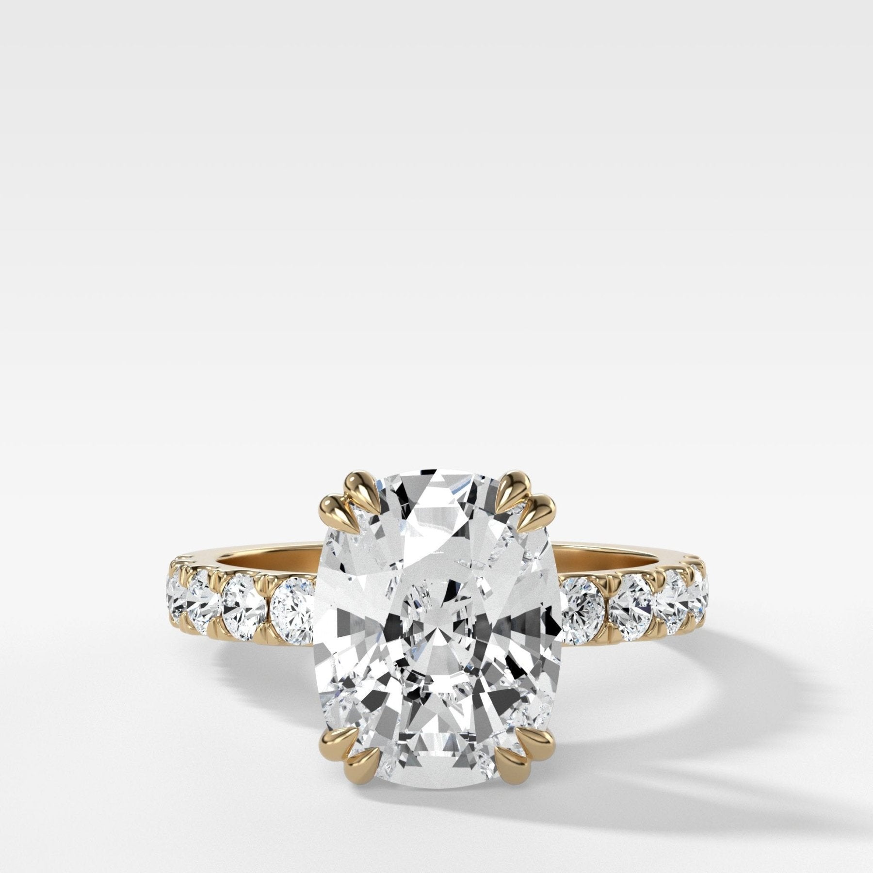 Zenith Engagement Ring With Elongated Cushion Cut Diamond - GOODSTONE