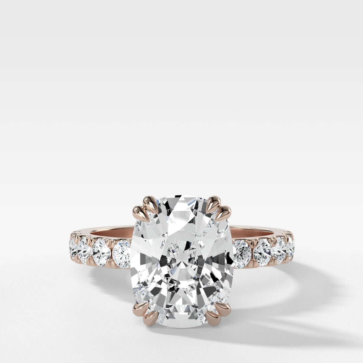 Zenith Engagement Ring With Elongated Cushion Cut Diamond - GOODSTONE