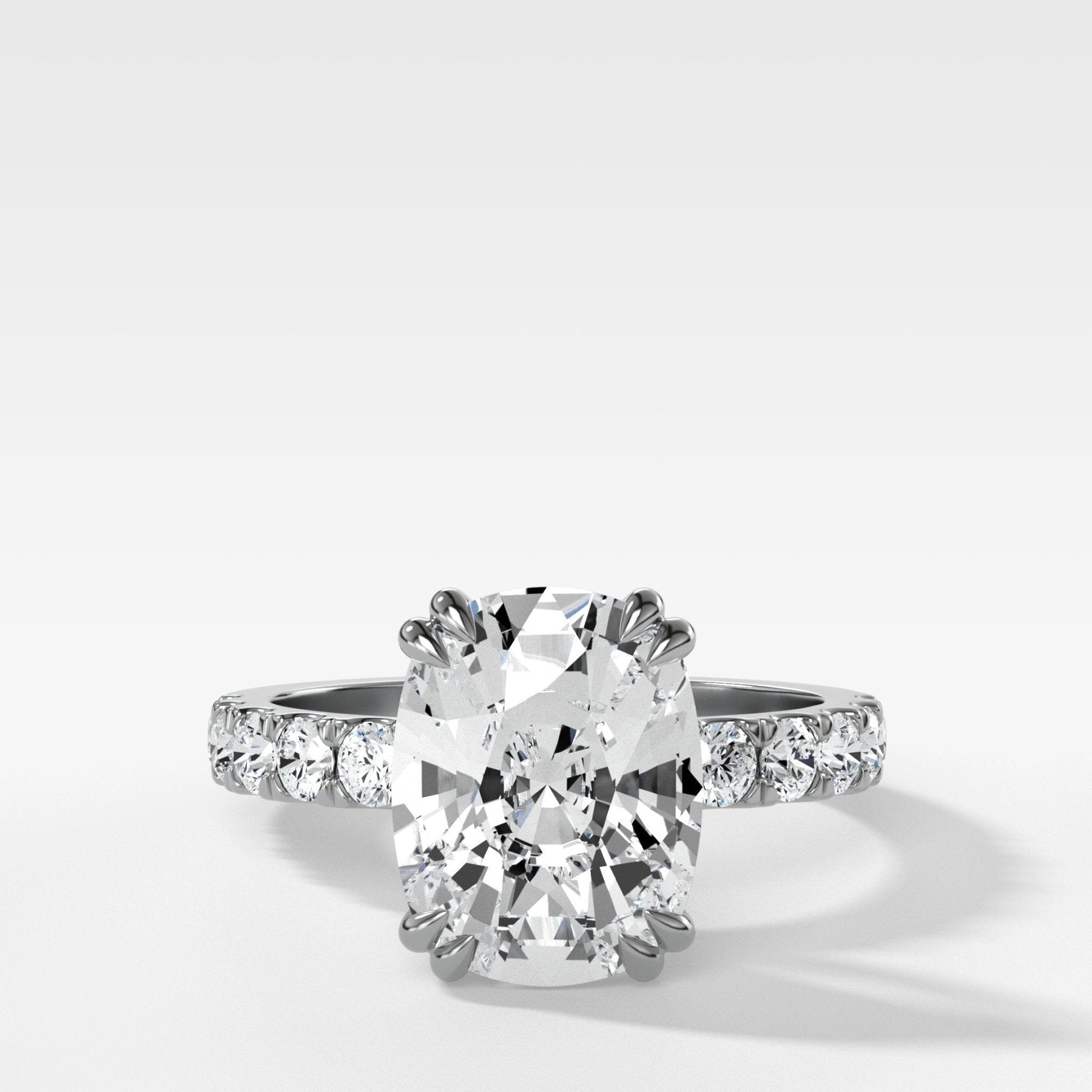 Zenith Engagement Ring With Elongated Cushion Cut Diamond - GOODSTONE