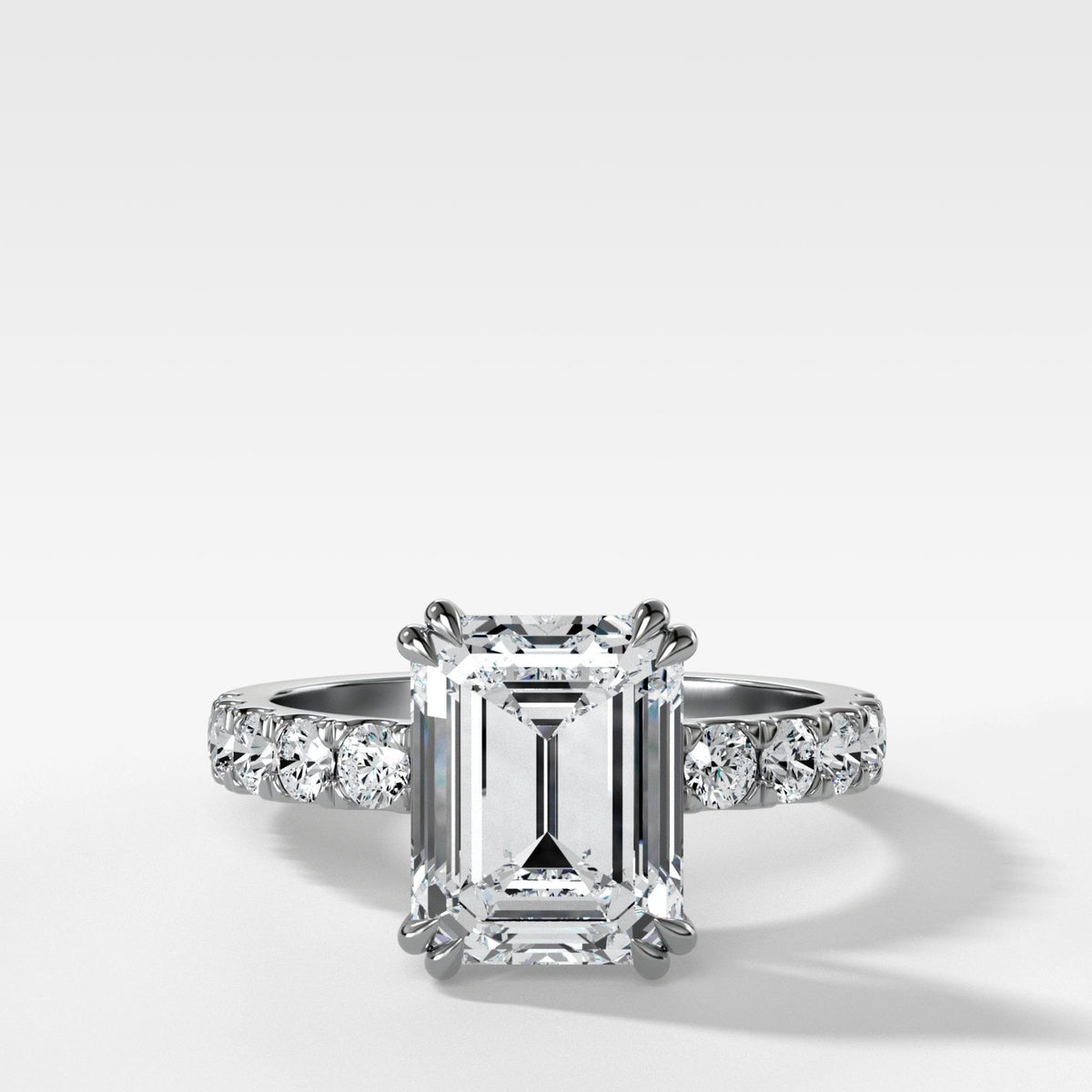 Zenith Engagement Ring With Emerald Cut Diamond - GOODSTONE