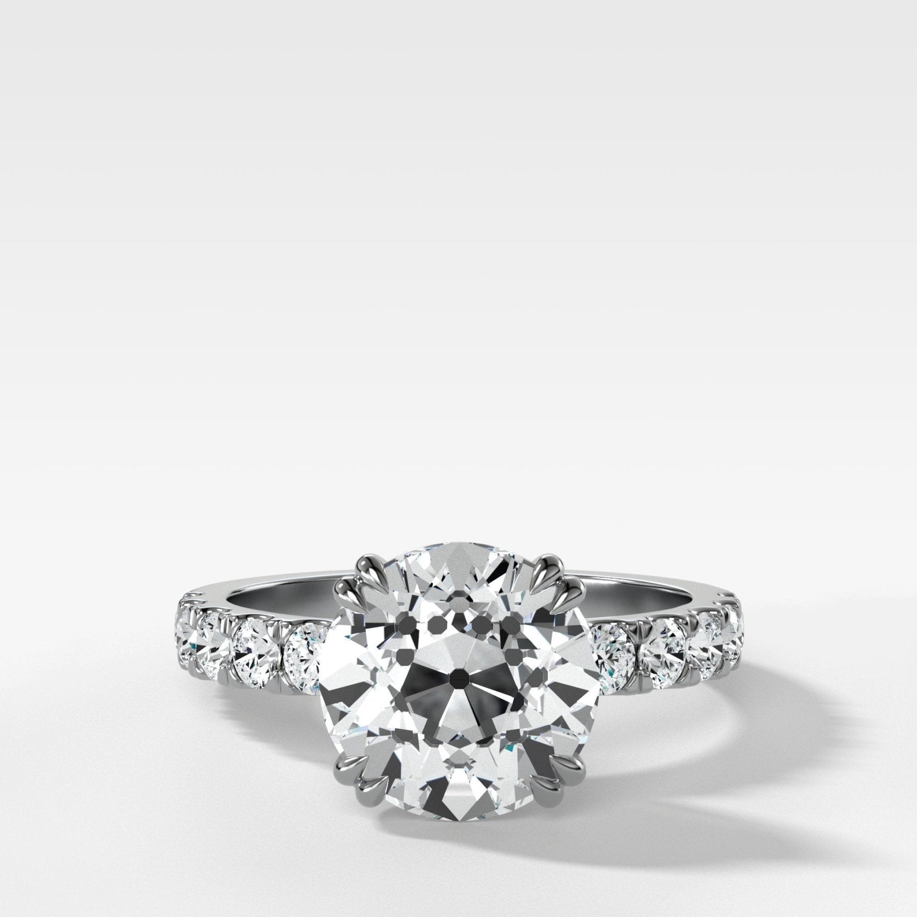 Zenith Engagement Ring With Old Euro Cut Diamond - GOODSTONE