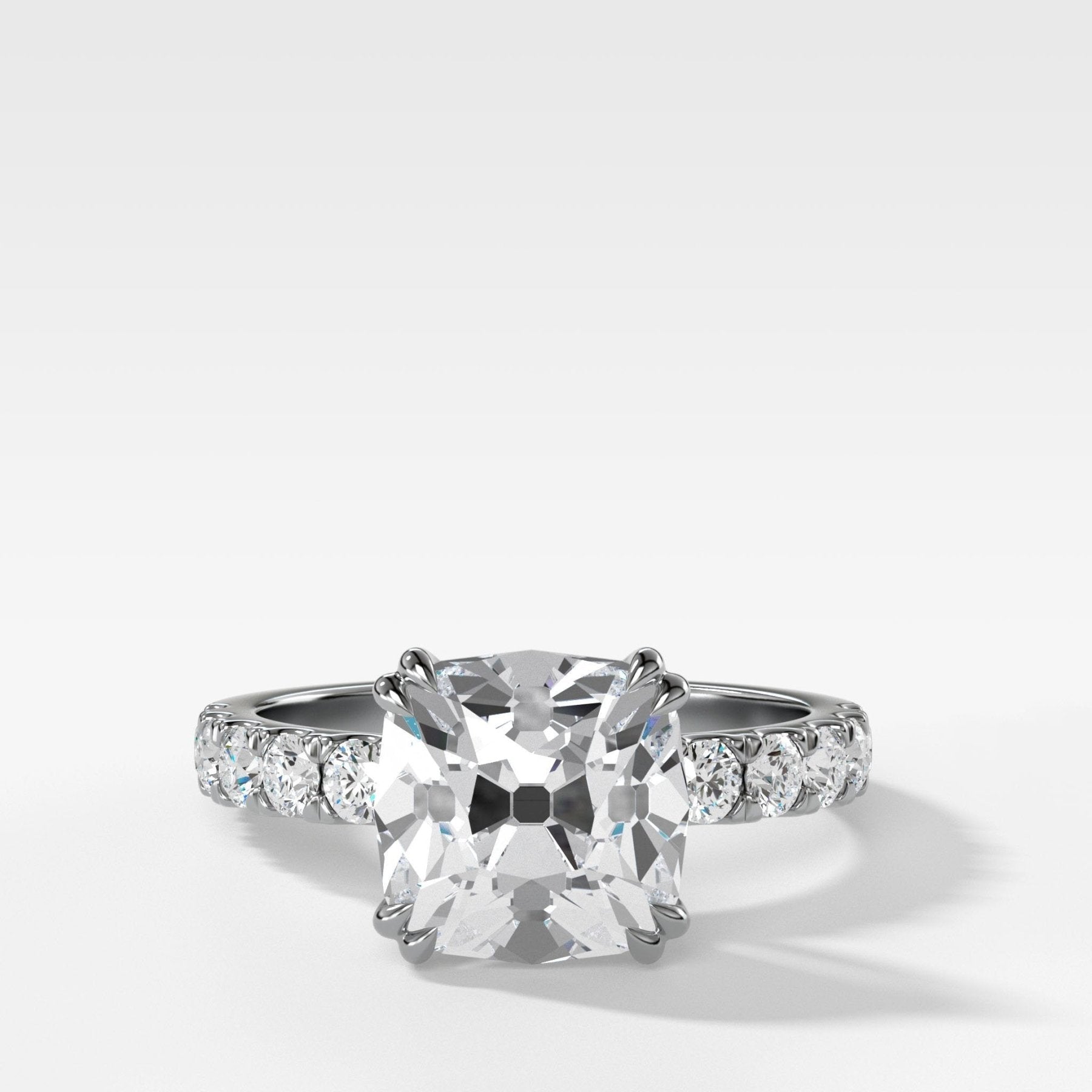 Zenith Engagement Ring With Old Mine Cut Diamond - GOODSTONE