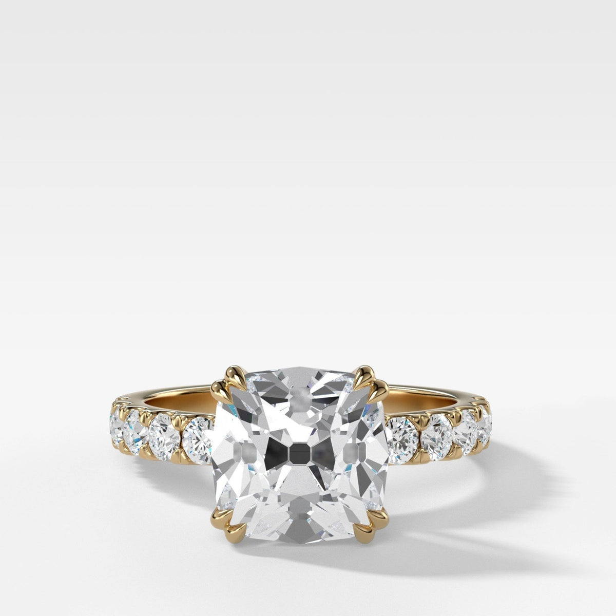 Zenith Engagement Ring With Old Mine Cut Diamond
