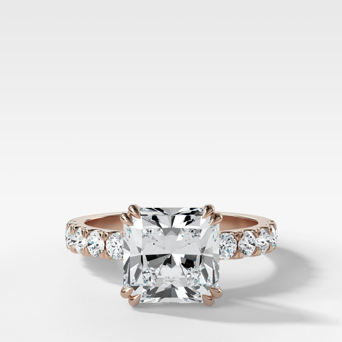 Zenith Engagement Ring With Square Radiant Cut Diamond - GOODSTONE