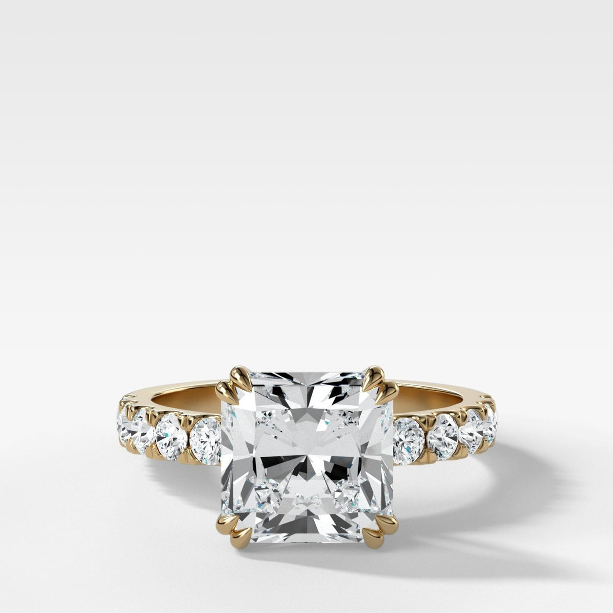 Zenith Engagement Ring With Square Radiant Cut Diamond - GOODSTONE