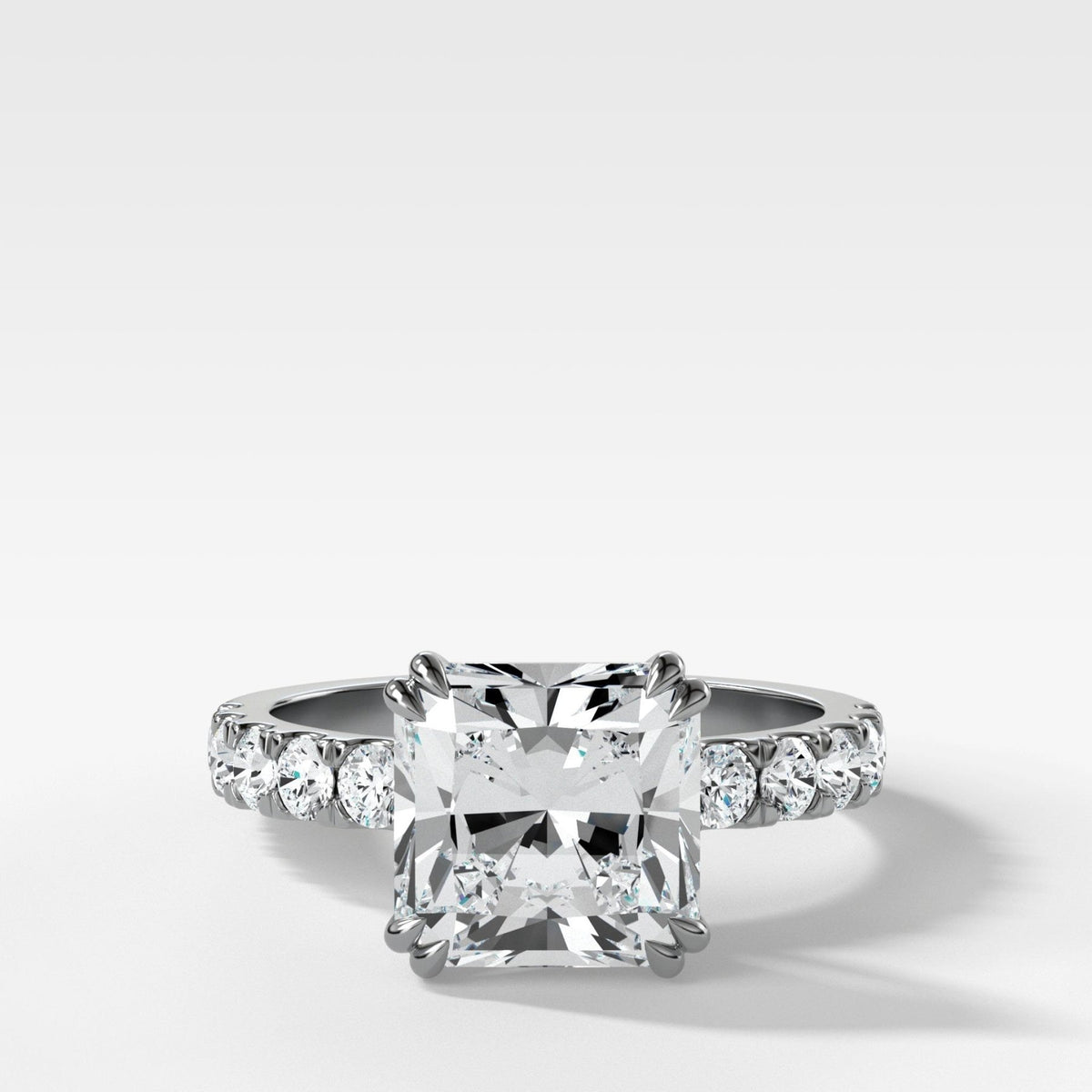 Zenith Engagement Ring With Square Radiant Cut Diamond - GOODSTONE